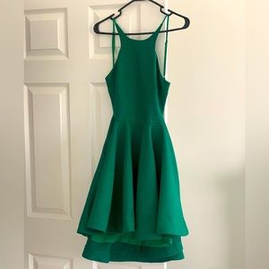Backless green dress